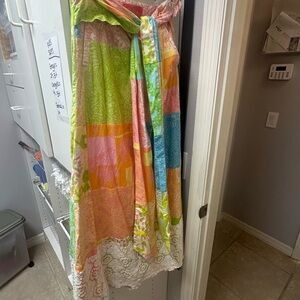 Vintage Lilly Pulitzer Jubilee Patchwork Maxi Skirt Size 0